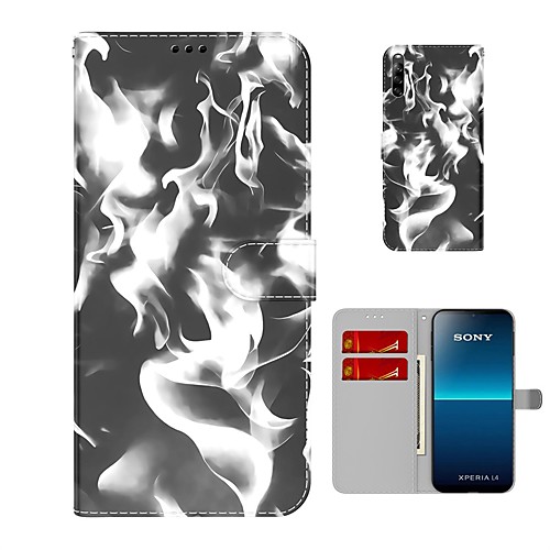

Phone Case For Sony Full Body Case Sony Xperia 5 Wallet Card Holder Shockproof Marble PU Leather