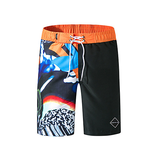 

Men's Sporty Casual / Sporty Breathable Soft Holiday Beach Shorts Swim Trucks Pants Graphic Short Drawstring Elastic Waist Blue Black