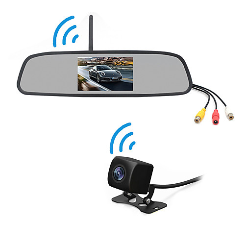 

Factory Outlet PZ705407-W LCD Digital Screen Wireless Car Reversing Monitor / Reversing Radar Kit Waterproof / 360° monitoring for Car