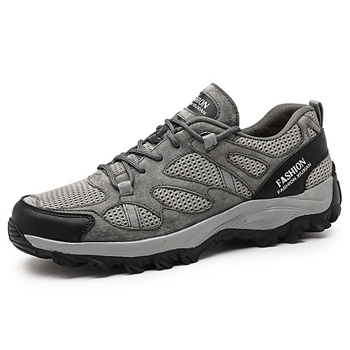 

Men's Trainers Athletic Shoes Sporty Look Sporty Casual Daily Outdoor Walking Shoes Mesh Breathable Non-slipping Wear Proof Gray Khaki Fall Spring