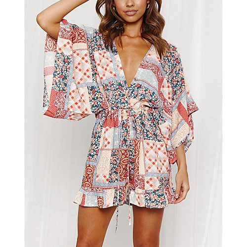 

Women's Casual 2021 Light color Leaves Dark color Jumpsuit Print