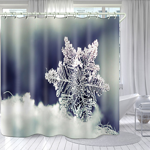 

Zero Degree Snowflake Series Digital Printing Shower Curtain Shower Curtains Hooks Modern Polyester New Design 72 Inch