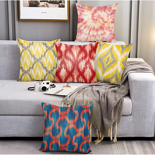 

Tie Dye Double Side Cushion Cover 5PC Soft Decorative Square Throw Pillow Cover Cushion Case Pillowcase for Bedroom Livingroom Superior Quality Machine Washable Outdoor Cushion for Sofa Couch Bed Chair