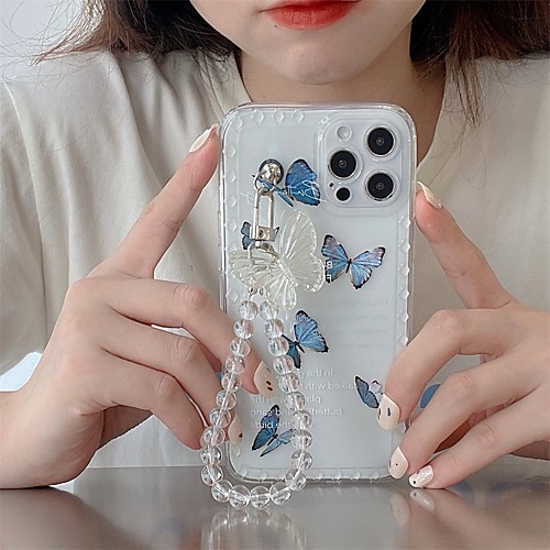 

Phone Case For Apple Back Cover iPhone 12 Pro Max 11 SE 2020 X XR XS Max 8 7 Shockproof Dustproof Translucent Butterfly TPU