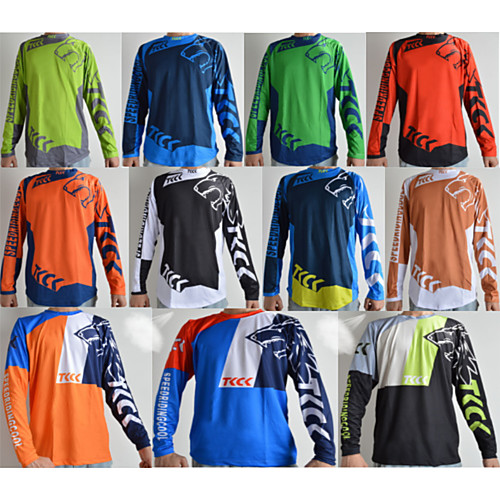 

Women's Men's Long Sleeve Cycling Jersey Downhill Jersey Dirt Bike Jersey Summer Black / Red OrangeWhite BlueOrange Bike Tee Tshirt Shirt Sweatshirt Mountain Bike MTB Road Bike Cycling Sports