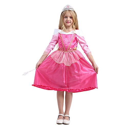 

Princess Dress Masquerade Flower Girl Dress Girls' Movie Cosplay Vacation Halloween Pink Dress Halloween Carnival Masquerade Polyester