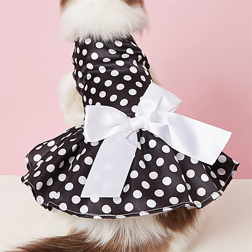 

Dog Dog Costume Wedding Dress Polka Dot Graphic Bowknot Elegant Adorable Cute Party Wedding Dog Clothes Puppy Clothes Dog Outfits Breathable White Red Black Costume for Girl and Boy Dog Cotton XS S M