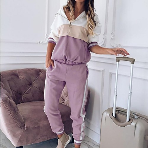 

Women's Loungewear Pajamas Sets Zipper Pocket Cotton Blend Polyester Casual Hoodie Pant Street Daily Wear Long Sleeve / 2 Pieces