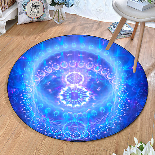 

Round 5mm Area Rugs Machine Made Polyster Non Skid Modern 3D