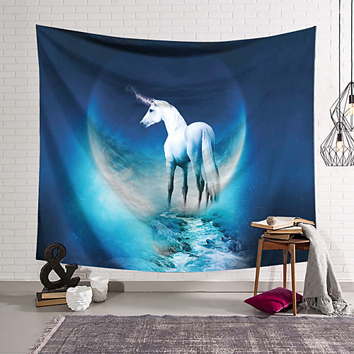 

Unicorn Wall Tapestry Art Decor Blanket Curtain Hanging Home Bedroom Living Room Decoration Polyester