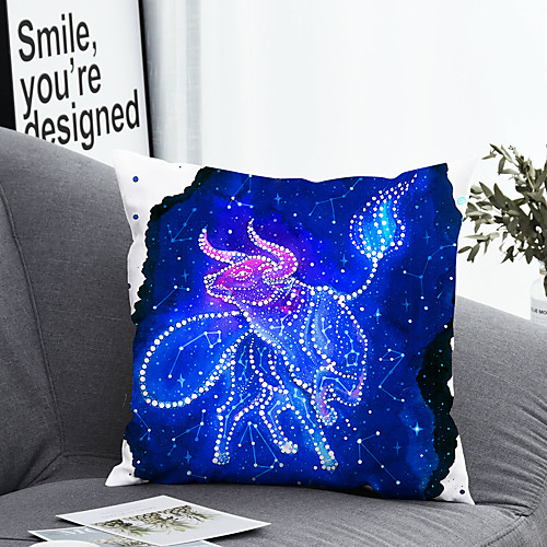 

1 Pc Polyester Pillow Cover Pillow Cover Taurus Geometric 3D Simple Square Zipper Traditional Classic