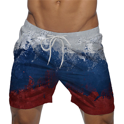 

Men's Designer Casual / Sporty Big and Tall Quick Dry Breathable Soft Holiday Beach Swimming Pool Shorts Bermuda shorts Swim Trucks Pants Gradient Tie Dye Graphic Prints Short Drawstring Elastic