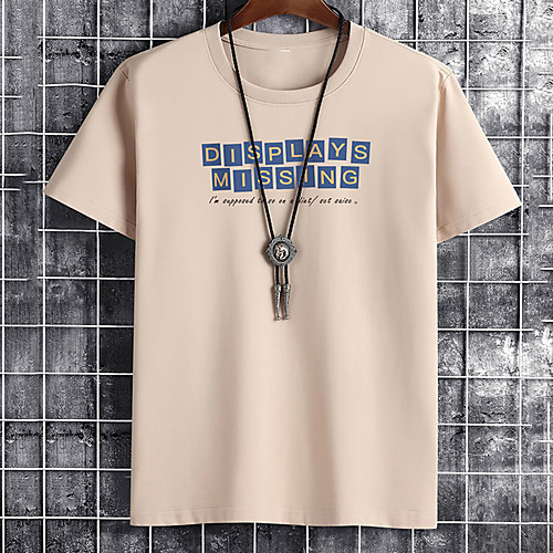 

Men's Unisex Tee T shirt Hot Stamping Graphic Prints Letter Plus Size Print Short Sleeve Casual Tops Cotton Basic Fashion Designer Big and Tall White Black Khaki
