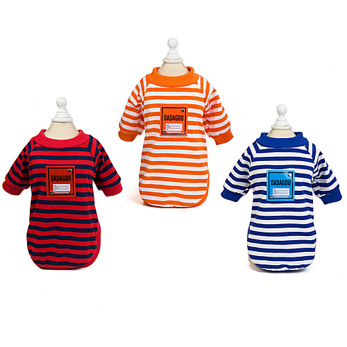 

Dog Cat Shirt / T-Shirt Stripes Adorable Cute Dailywear Casual / Daily Dog Clothes Puppy Clothes Dog Outfits Breathable Red Blue Orange Costume for Girl and Boy Dog Padded Fabric S M L XL XXL
