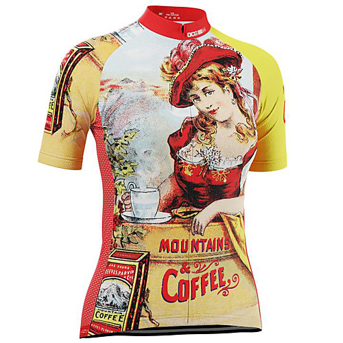 

21Grams Women's Short Sleeve Cycling Jersey Summer Spandex Polyester Yellow Bike Jersey Top Mountain Bike MTB Road Bike Cycling Quick Dry Moisture Wicking Breathable Sports Clothing Apparel