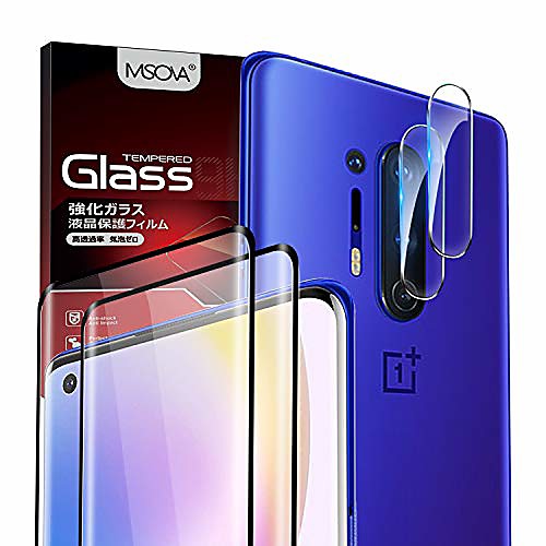 

msova tempered glass screen protector replacement for oneplus 8 pro, camera screen protector, 9h hard glass hd glass bubble-free fits replacement for oneplus 8 pro smartphone. black (2 pieces)