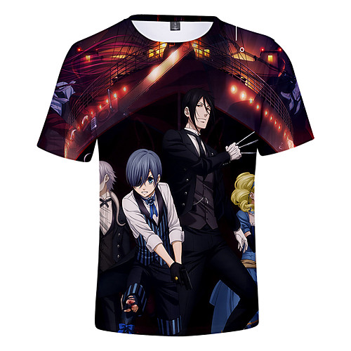 

Inspired by Black Butler Cosplay Anime Cartoon 100% Polyester 3D Harajuku Graphic Kawaii T-shirt For Women's / Men's