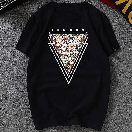 

Men's Unisex Tee T shirt Hot Stamping Graphic Prints Geometry Plus Size Zero two Print Short Sleeve Casual Tops Cotton Basic Designer Big and Tall White Black Gray