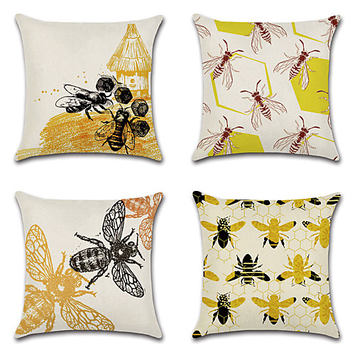 

Pastoral Double Side Cushion Cover 4PC Soft Decorative Square Throw Pillow Cover Cushion Case Pillowcase for Bedroom Livingroom Superior Quality Machine Washable Outdoor Cushion for Sofa Couch Bed Chair