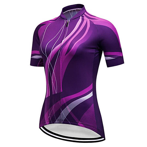 

21Grams Women's Short Sleeve Cycling Jersey Summer Spandex Polyester Purple Bike Jersey Top Mountain Bike MTB Road Bike Cycling Quick Dry Moisture Wicking Breathable Sports Clothing Apparel