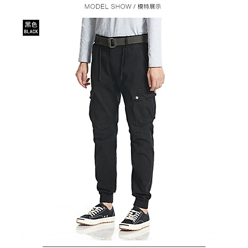 

Men's Cargo Pants Tactical Cargo Pants Solid Color Full Length ArmyGreen Black Khaki Dark Blue