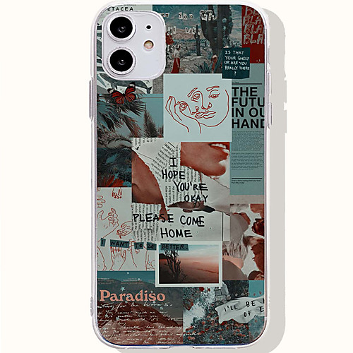 

Phone Case For Apple Back Cover iPhone 12 Pro Max 11 SE 2020 X XR XS Max 8 7 Shockproof Dustproof Word / Phrase TPU