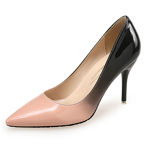 

Women's Heels Stiletto Heel Pointed Toe Patent Leather Color Block Almond