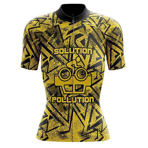 

21Grams Women's Short Sleeve Cycling Jersey Summer Spandex Yellow Bike Top Mountain Bike MTB Road Bike Cycling Sports Clothing Apparel / Stretchy / Athleisure