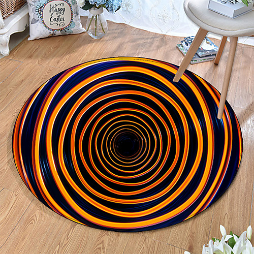 

Round 5mm Area Rugs Machine Made Polyster Non Skid Modern 3D