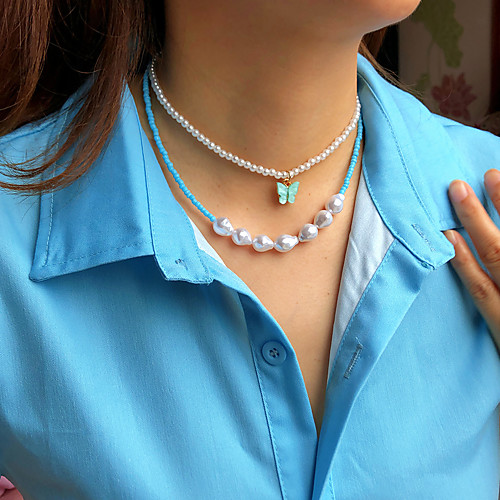 

Women's Jewelry Set Beads Butterfly Simple Fashion Holiday Casual / Sporty Boho Imitation Pearl Earrings Jewelry 1# For Party Evening Gift Prom Beach Festival 2pcs