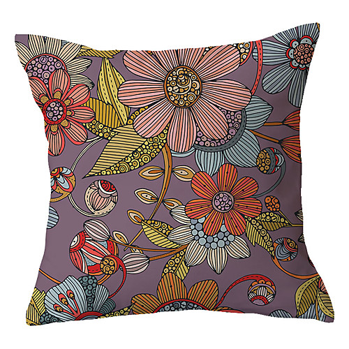 

Floral Double Side Cushion Cover 1PC Soft Decorative Square Throw Pillow Cover Cushion Case Pillowcase for Bedroom Livingroom Superior Quality Machine Washable Outdoor Cushion for Sofa Couch Bed Chair Garden Theme