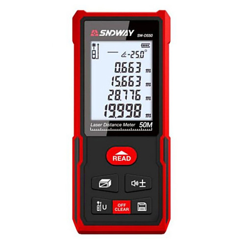 

SNDWAY SW-DS50 Smart Laser Rangefinder 50M Laser Distance Meter Electronic Roulette Digital Ruler Trena Laser Tape Measure Range Finder