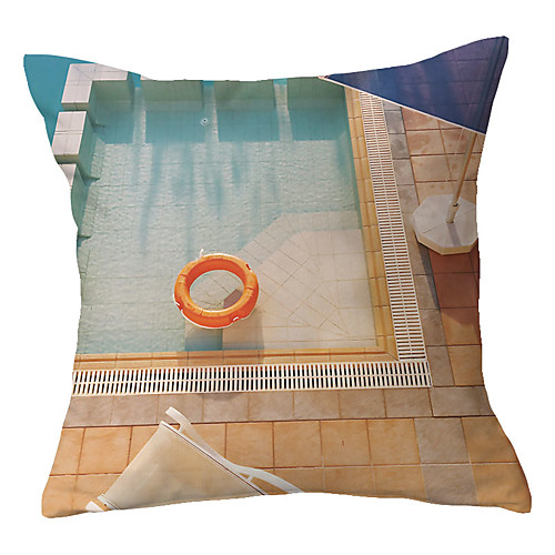 

Vacation Swimming Double Side Cushion Cover 1PC Soft Decorative Square Throw Pillow Cover Cushion Case Pillowcase for Sofa Bedroom Livingroom Outdoor Superior Quality Machine Washable Outdoor Cushion for Sofa Couch Bed Chair