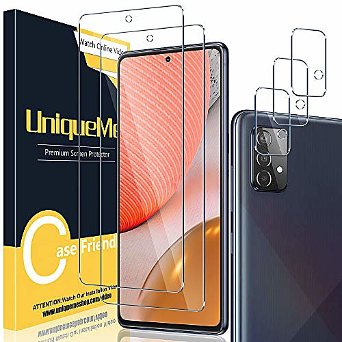 

uniqueme [2 3 pieces] protective film compatible with samsung galaxy a72 armored glass with installation tool samsung galaxy a72 camera armored glass screen protector.
