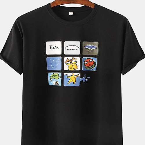 

Men's Unisex Tee T shirt Hot Stamping Watermelon Clouds Letter Plus Size Print Short Sleeve Casual Tops Cotton Basic Designer Big and Tall White Black