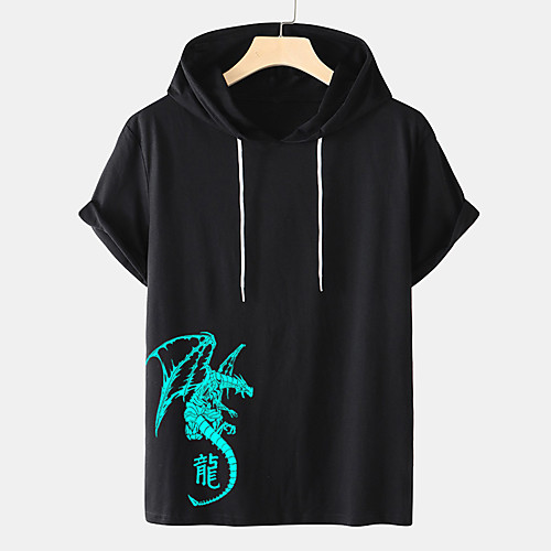 

Men's Unisex Tee T shirt Hot Stamping Dragon Graphic Prints Plus Size Short Sleeve Casual Tops Cotton Basic Designer Big and Tall White Black Orange