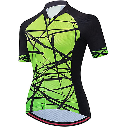 

21Grams Women's Short Sleeve Cycling Jersey Summer Spandex Green Bike Top Mountain Bike MTB Road Bike Cycling Sports Clothing Apparel / Stretchy / Athleisure