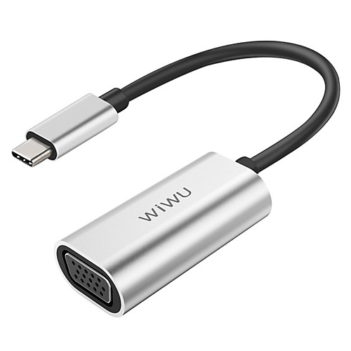 

WiWU High Speed Alpha VGA USB 3.0 USB C to VGA USB Hub 1 Ports For Windows, PC, Laptop
