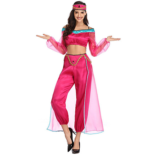 

Princess Cosplay Costume Outfits Women's Movie Cosplay Cosplay Halloween Red Top Pants Headwear Halloween Carnival Masquerade Polyester