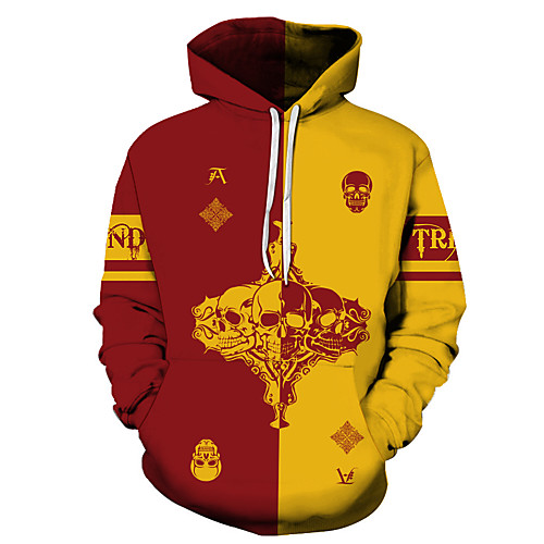 

Men's Unisex Plus Size Pullover Hoodie Sweatshirt Graphic Prints Skull Print Hooded Casual Daily Holiday 3D Print Basic Designer Hoodies Sweatshirts Long Sleeve Green Black Red