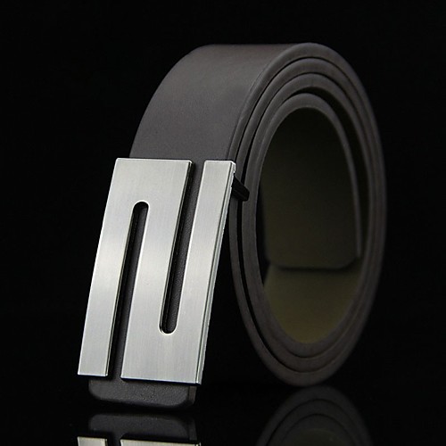 

Men's Wide Belt Daily Dark Brown Belt Solid Color / Leather