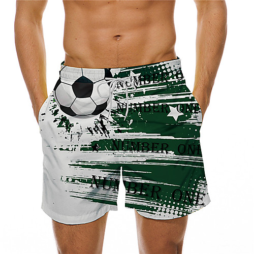 

Men's Designer Casual / Sporty Big and Tall Quick Dry Breathable Soft Holiday Beach Swimming Pool Shorts Bermuda shorts Swim Trucks Pants Graphic Prints Football Letter Short Drawstring Elastic