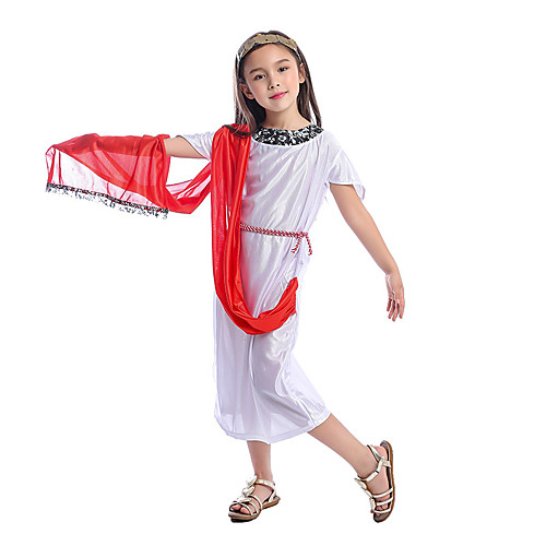 

Cosplay Dress Kid's Girls' Halloween Halloween Halloween Carnival Children's Day Festival / Holiday Terylene White Easy Carnival Costumes Solid Color / Waist Accessory / Headwear