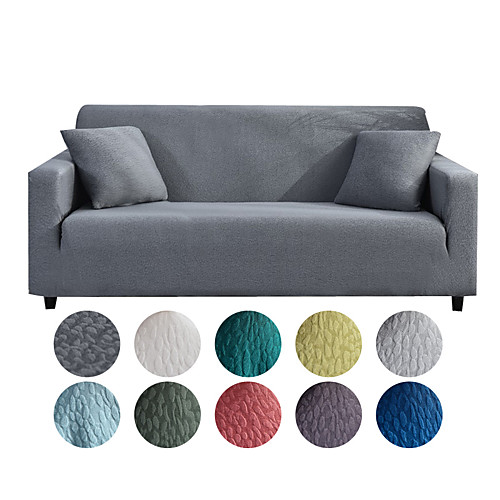 

Stretch Sofa Cover Slipcover Jacquard Elastic Sectional Couch Armchair Loveseat 4 or 4 or 3 Seater L ShapePlainSolidSoft Durable Washable