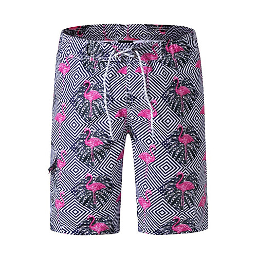 

Men's Sporty Casual / Sporty Breathable Soft Holiday Beach Shorts Swim Trucks Pants Graphic Short Drawstring Elastic Waist Purple