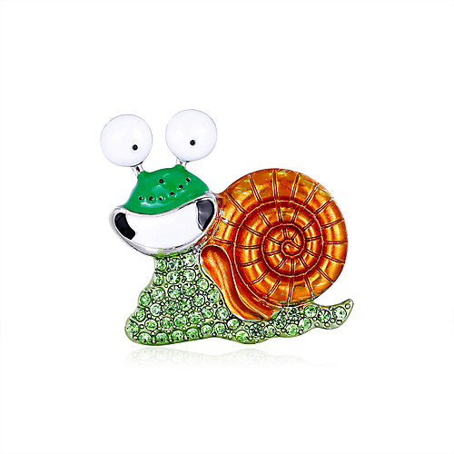 

animal brooch, alloy diamond-encrusted smile, cartoon snail, suit clothing accessories