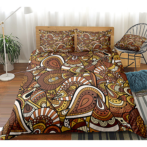 

Duvet Cover Sets 3 Piece Rayon / Polyester 3D Rainbow Reactive Print Bohemian Style