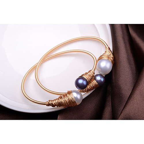 

11-12mm Big Size White Dark Purple Natural Growth Round Pearl Wrap 3D Fashion Stylish Baroque 14K Gold Filled Handmade Jewelry For Anniversary Party Evening Gift Prom Date Charming & Fashion Bracelet