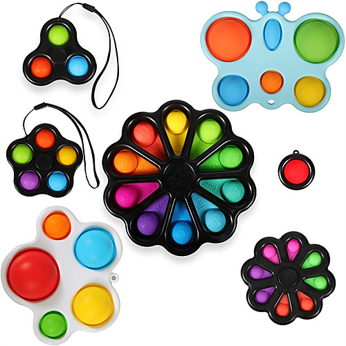 

Simple Dimple Sensory Fidget Blocks,A Simple Dimple Fidget Toy Set ,Mini Simple dimple Toy Suit Easy to Use,Easy to Carry Stress and Anxiety Relief Handheld Toys Set for Kids and Adults(7Pcs)