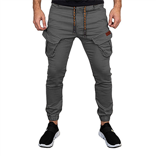 

Men's Casual Pants Pants Solid Colored Full Length Blue Black Khaki Brown Gray